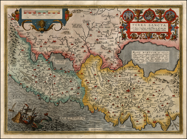 32-Middle East and Holy Land Map By Abraham Ortelius