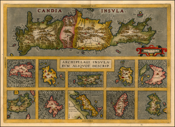 93-Europe, Mediterranean, Balearic Islands and Greece Map By Abraham Ortelius