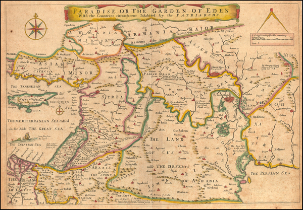 18-Middle East, Holy Land and Turkey & Asia Minor Map By Joseph Moxon