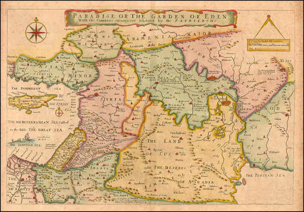 6-Middle East, Holy Land and Turkey & Asia Minor Map By Joseph Moxon