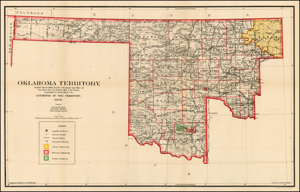 53-Plains Map By Territory of Oklahoma