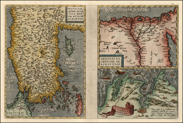 77-Asia, Middle East, Turkey & Asia Minor, Africa, Egypt and North Africa Map By Abraham Ortel