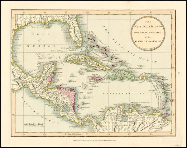55-Caribbean Map By Richard Holmes Laurie  &  James Whittle