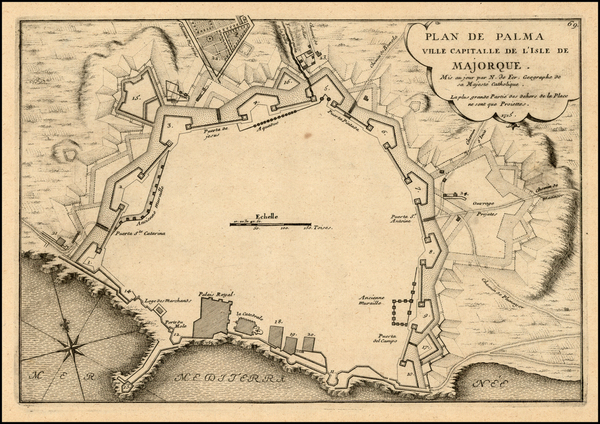 66-Spain and Balearic Islands Map By Nicolas de Fer