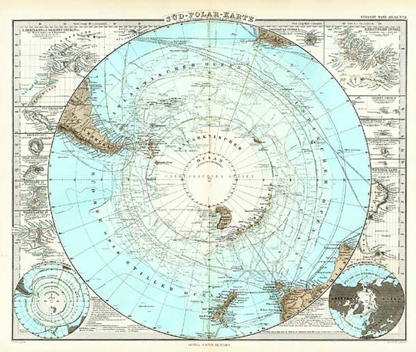 31-World and Polar Maps Map By Adolf Stieler