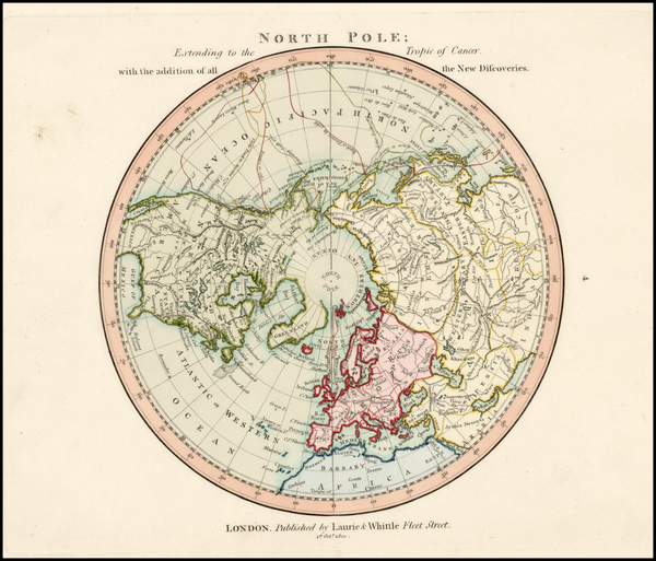 37-Northern Hemisphere and Polar Maps Map By Richard Holmes Laurie  &  James Whittle