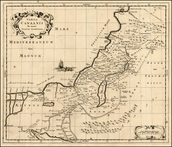 35-Middle East, Holy Land and North Africa Map By John Lightfoot