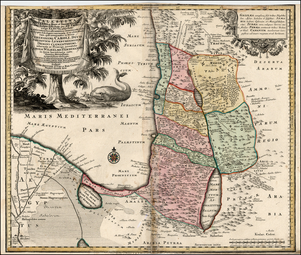 90-Asia and Holy Land Map By Matthaus Seutter