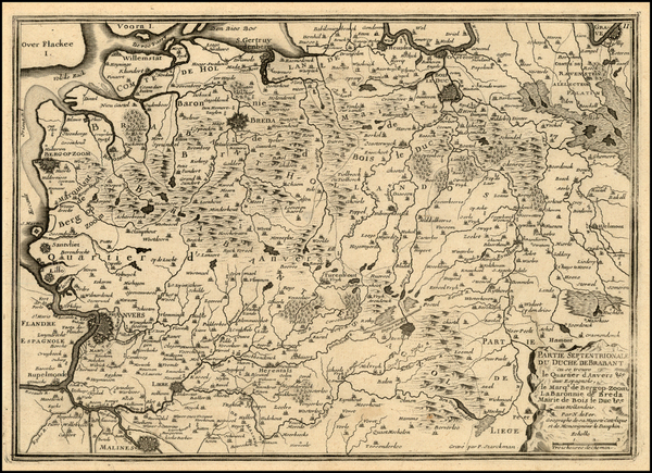 45-Netherlands Map By Nicolas de Fer