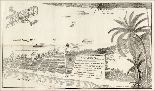 25-Florida Map By Ocean Beach Realty Company / Dixie Engraving Company