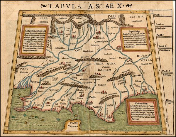 49-Asia, India and Central Asia & Caucasus Map By Sebastian Munster