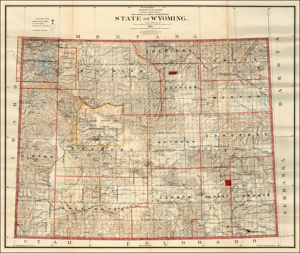 44-Plains and Rocky Mountains Map By General Land Office