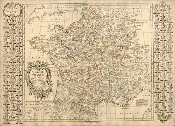 92-France Map By Jean-Baptiste Nolin / Louis Denis