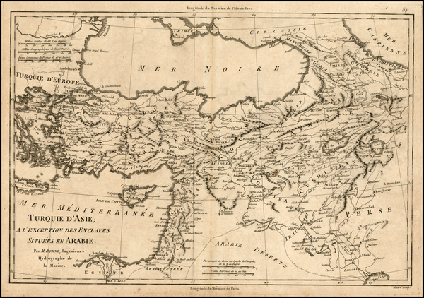 96-Middle East, Turkey & Asia Minor and Balearic Islands Map By Rigobert Bonne