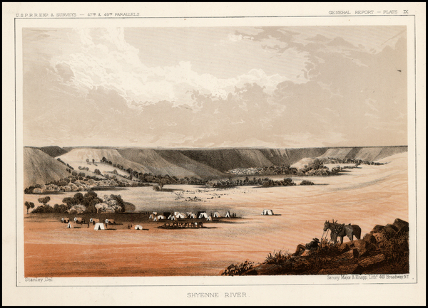 53-Plains and Rocky Mountains Map By U.S. Pacific RR Survey