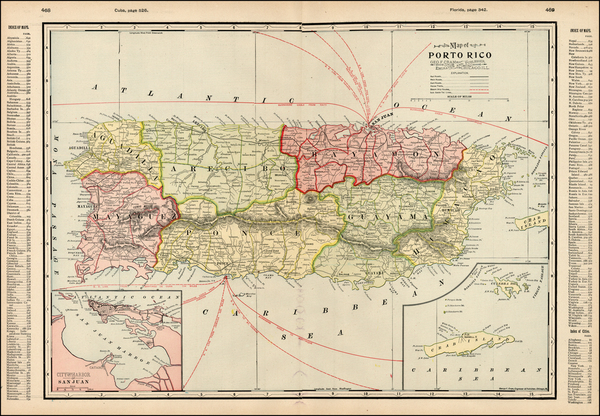 19-Caribbean Map By George F. Cram