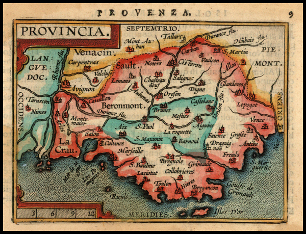 7-France Map By Abraham Ortelius / Johannes Baptista Vrients