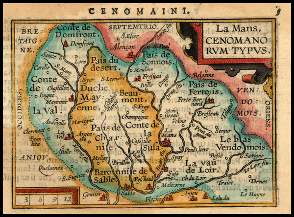 20-France Map By Abraham Ortelius / Johannes Baptista Vrients