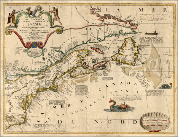 12-New England, Mid-Atlantic, Southeast and Canada Map By Vincenzo Maria Coronelli / Jean-Baptiste