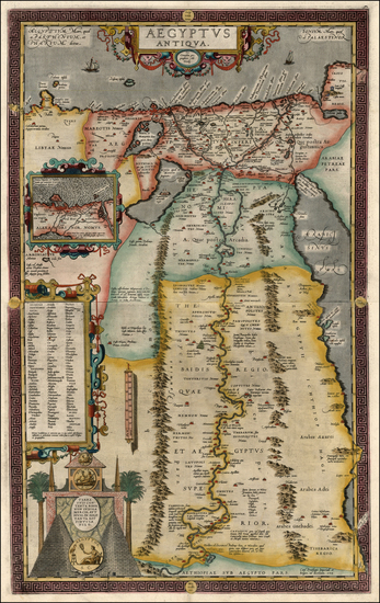 54-Asia, Middle East, Africa and North Africa Map By Abraham Ortelius