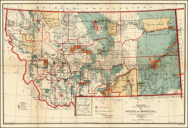 100-Plains and Rocky Mountains Map By U.S. General Land Office