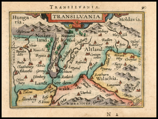 72-Romania and Balkans Map By Abraham Ortelius / Johannes Baptista Vrients