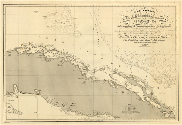 72-Caribbean and Cuba Map By Direccion Hidrografica de Madrid