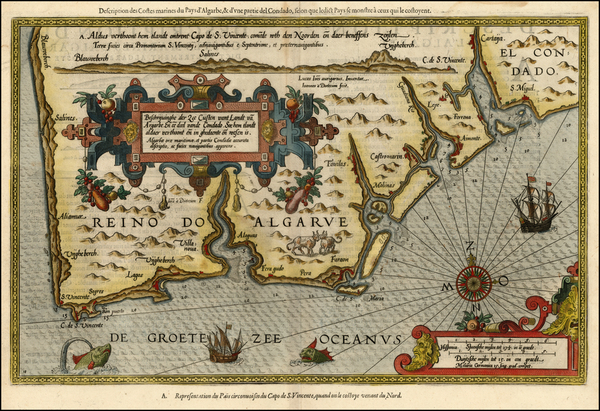 47-Spain and Portugal Map By Lucas Janszoon Waghenaer