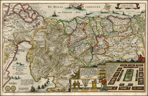 75-Asia and Holy Land Map By Claes Janszoon Visscher