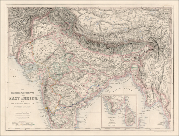 18-Asia, India and Central Asia & Caucasus Map By Archibald Fullarton & Co.