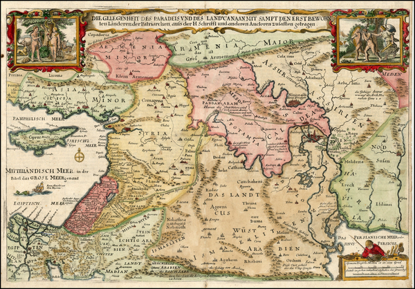 62-Middle East, Holy Land, Turkey & Asia Minor and Balearic Islands Map By Nicolaes Visscher I