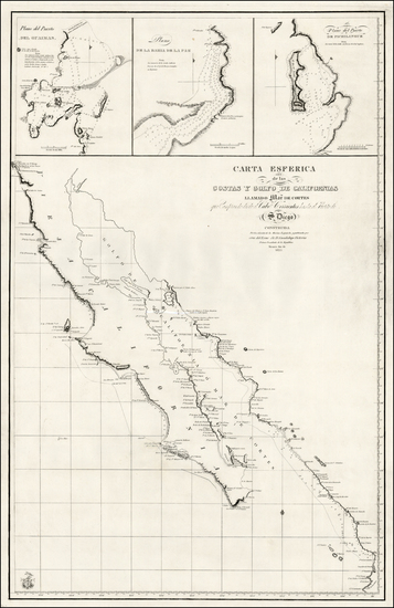 49-Mexico, Baja California and California Map By Aaron Arrowsmith