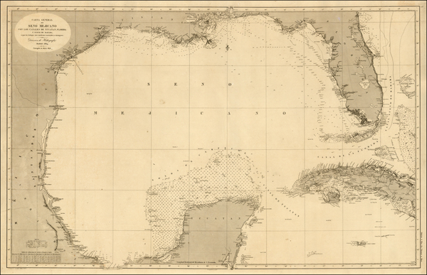 100-South, Southeast, Texas and Caribbean Map By Direccion Hidrografica de Madrid