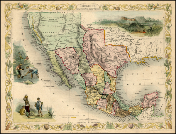 29-Texas, Southwest, Rocky Mountains, Mexico and California Map By John Tallis