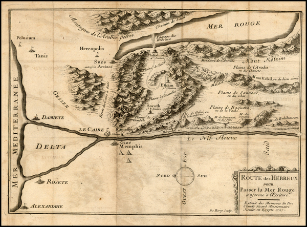 71-Holy Land and Egypt Map By Claude-Auguste du Berey