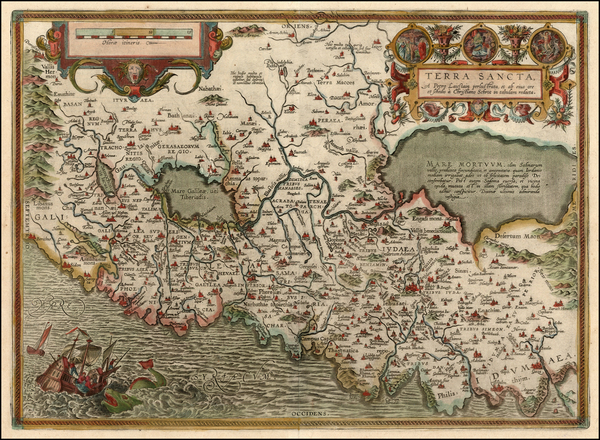 21-Holy Land Map By Abraham Ortelius