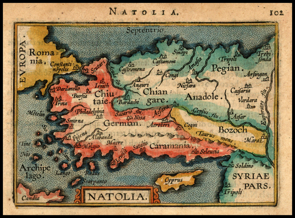 21-Turkey, Turkey & Asia Minor and Balearic Islands Map By Abraham Ortelius / Johannes Baptist