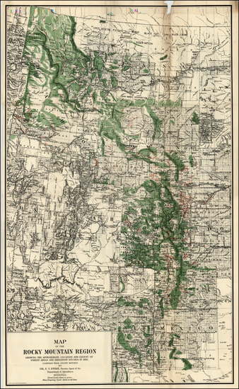 38-Rocky Mountains Map By Hoen & Co.