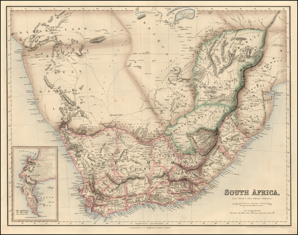 48-Africa and South Africa Map By Archibald Fullarton & Co.