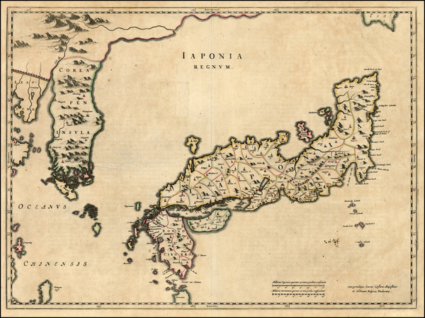 22-Japan and Korea Map By Johannes Blaeu