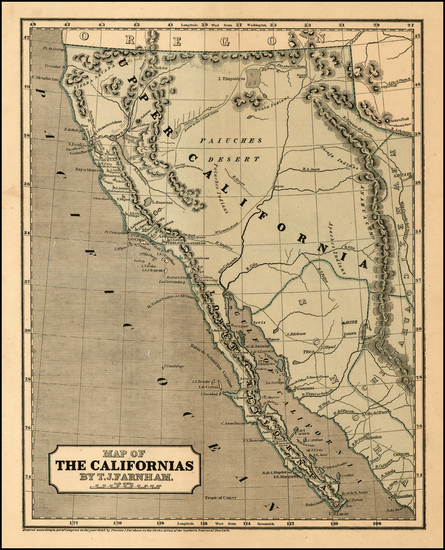 16-Southwest, Rocky Mountains, Baja California and California Map By Sidney Morse  &  Samuel B