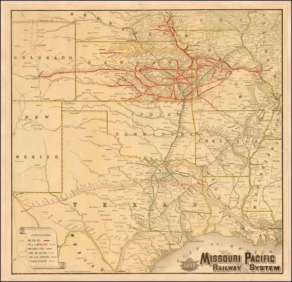 98-Texas, Midwest, Plains, Southwest and Rocky Mountains Map By Rand McNally & Company