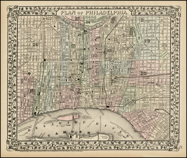 63-Mid-Atlantic Map By Samuel Augustus Mitchell Jr.