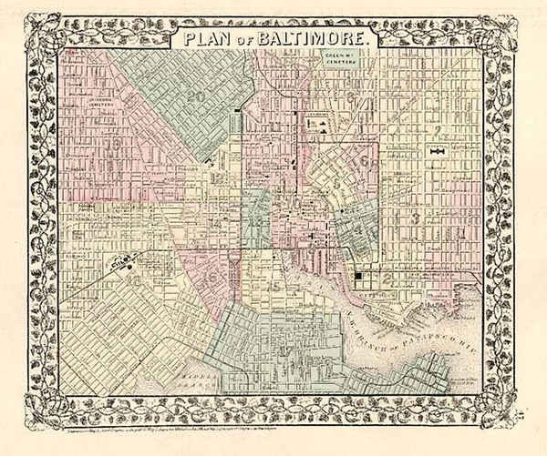 100-Mid-Atlantic Map By Samuel Augustus Mitchell Jr.