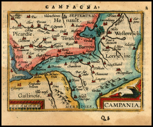 99-France Map By Abraham Ortelius / Johannes Baptista Vrients