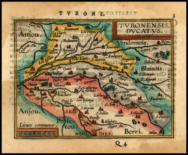 7-France Map By Abraham Ortelius / Johannes Baptista Vrients