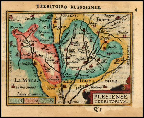 44-France Map By Abraham Ortelius / Johannes Baptista Vrients