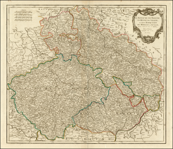 88-Europe, Poland, Czech Republic & Slovakia and Germany Map By Gilles Robert de Vaugondy