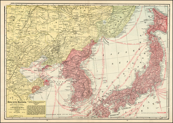 42-China, Japan, Korea and Russia in Asia Map By George F. Cram