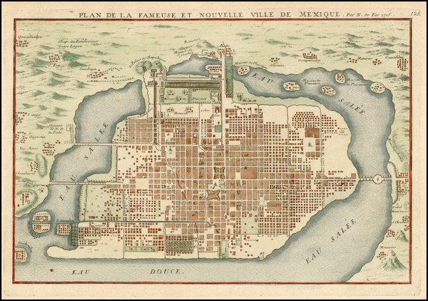 95-Mexico Map By Nicolas de Fer